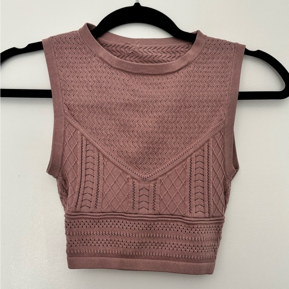 Babaton Pink Sleeveless Crop Top